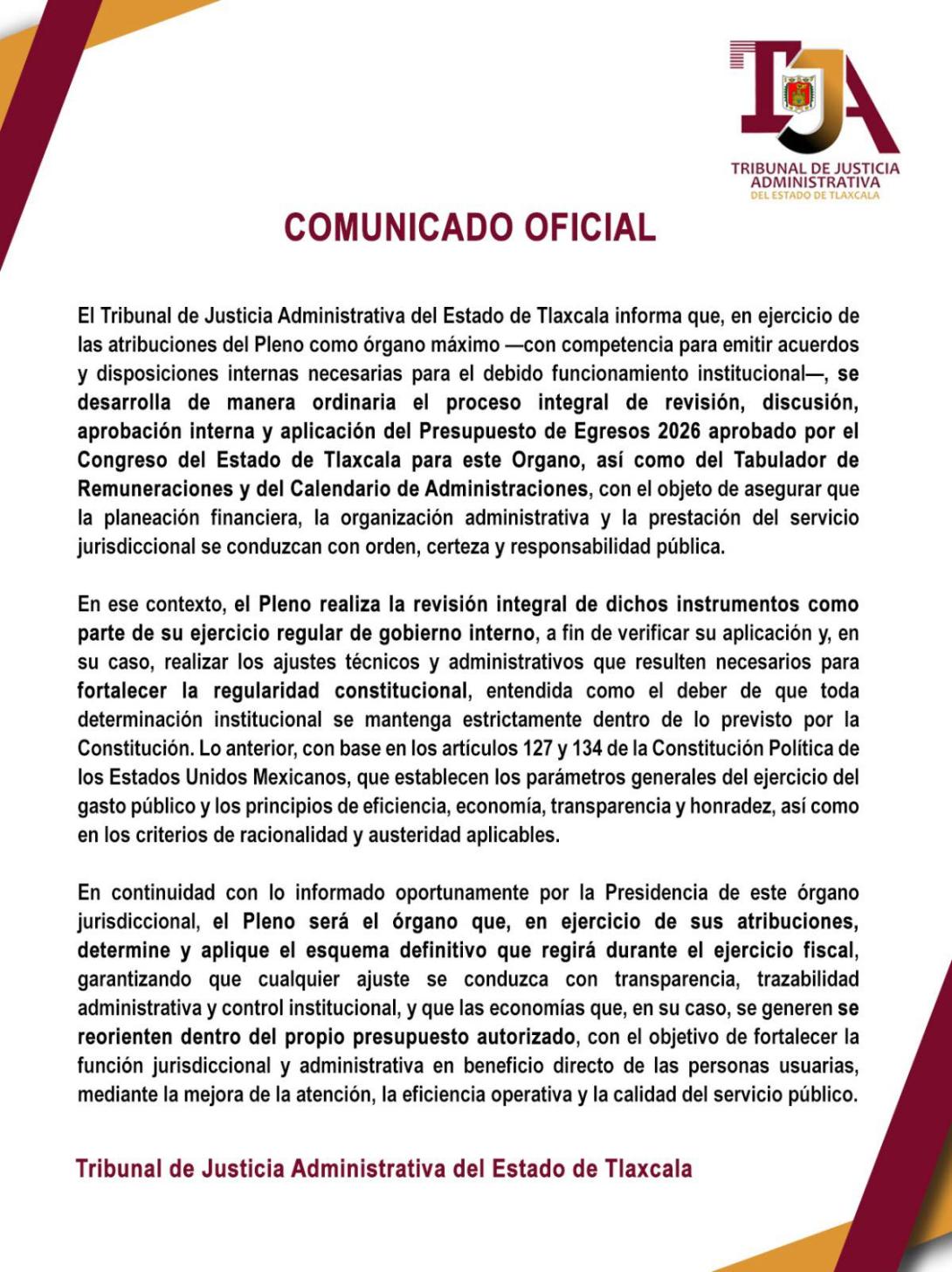 Comunicado Pleno